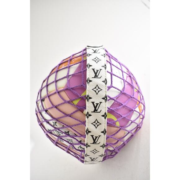 Louis Vuitton SS20 Pink White Black Monogram Giant Volleyball Purple Net Bag - Picture 8 of 16
